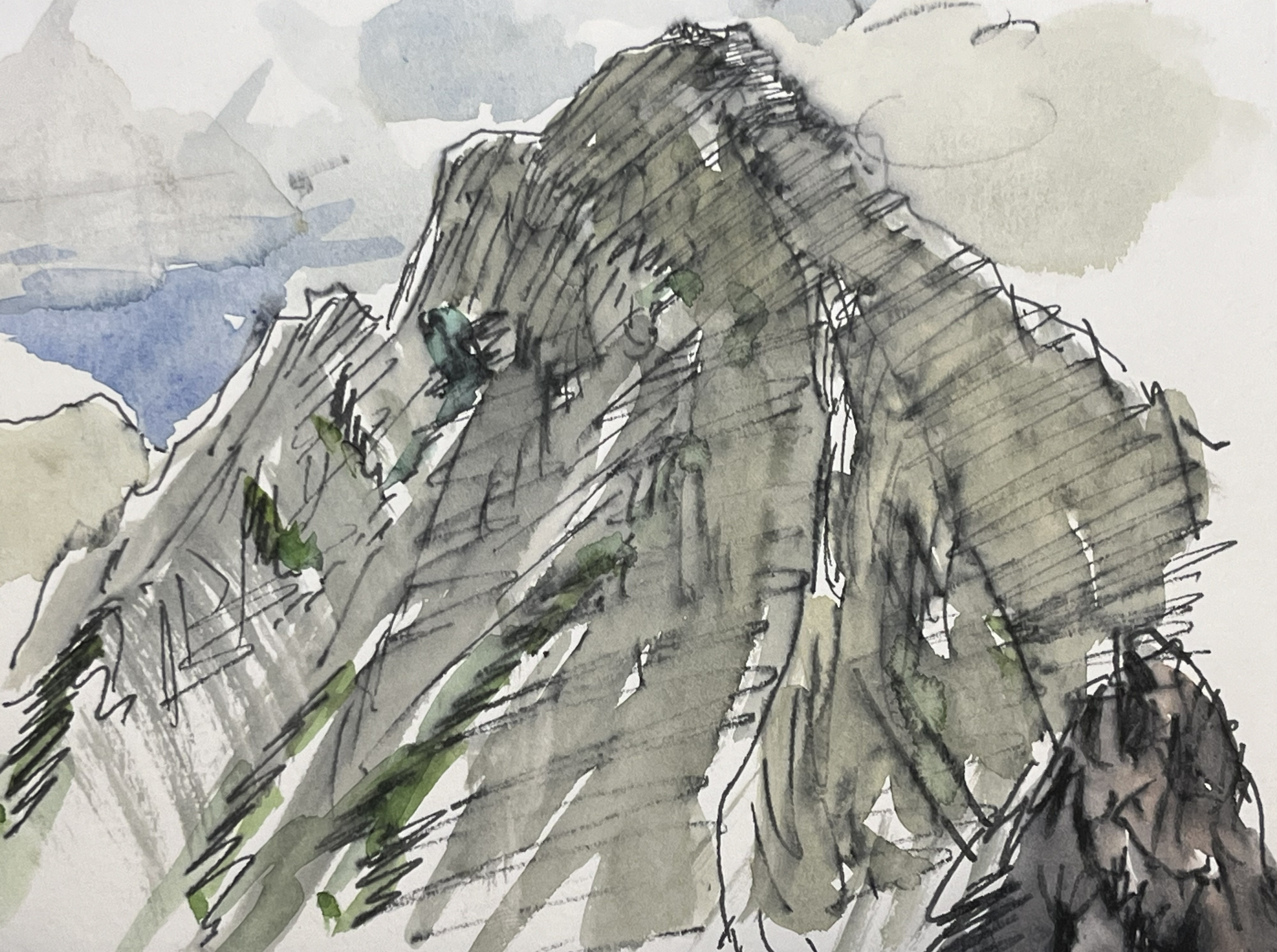 焼岳から奥穂高岳へのスケッチ縦走