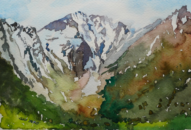 穂高連峰スケッチ紀行